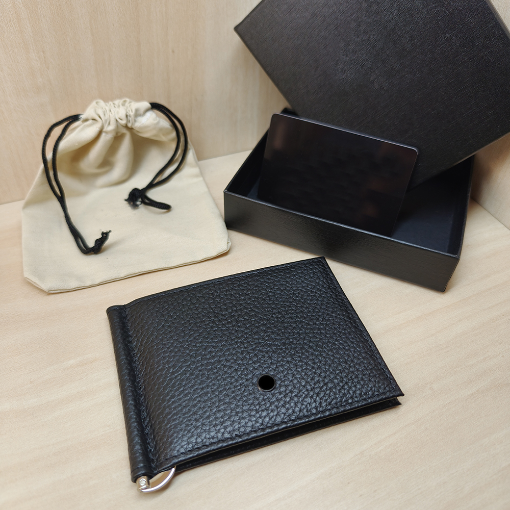 Men's granular pattern leather cardholder ultra-thin design wallet cash storage bag, short ID card can accommodate 8+cards luxury gift tote-image-839967899