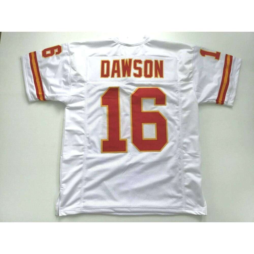 CUSTOM Sewn Stitched Len Dawson White Football Jersey Add any name number size XS-5XL 6XL
