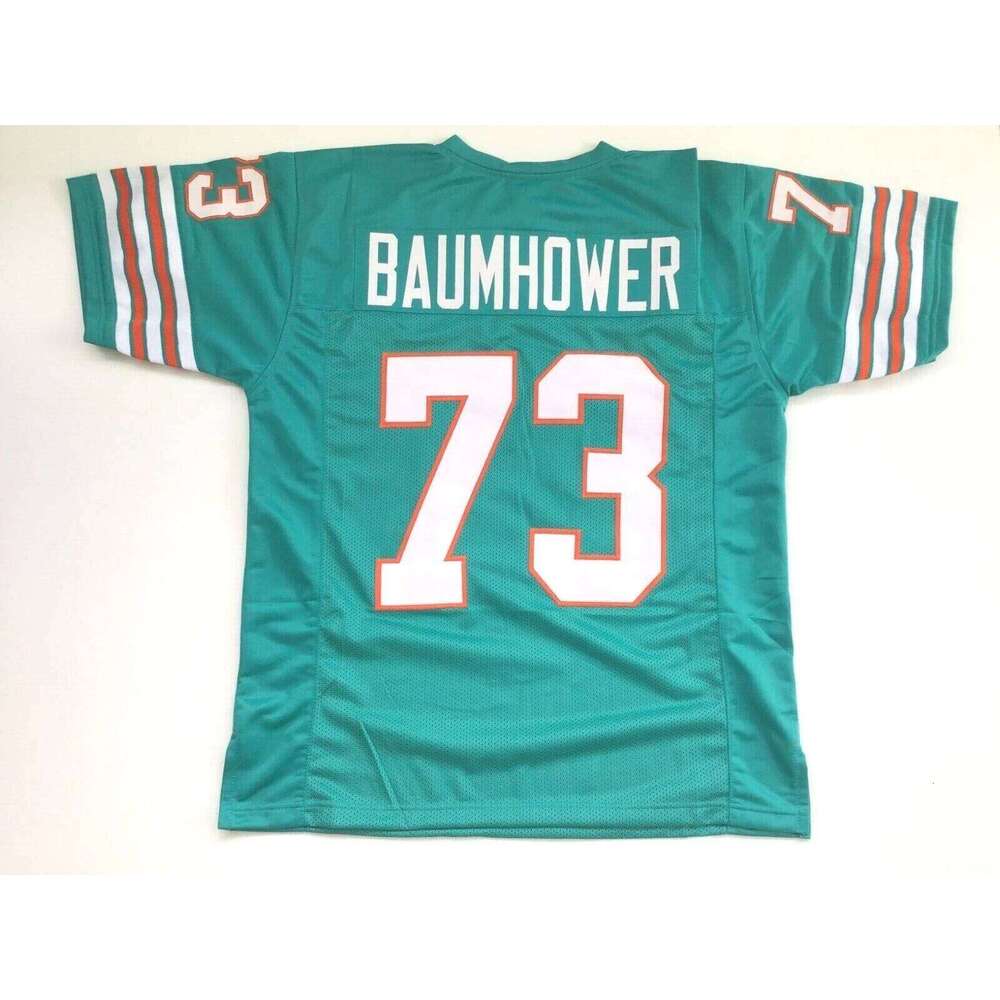 CUSTOM Sewn Stitched Bob Baumhower Teal Football Jersey Add any name number size XS-5XL 6XL