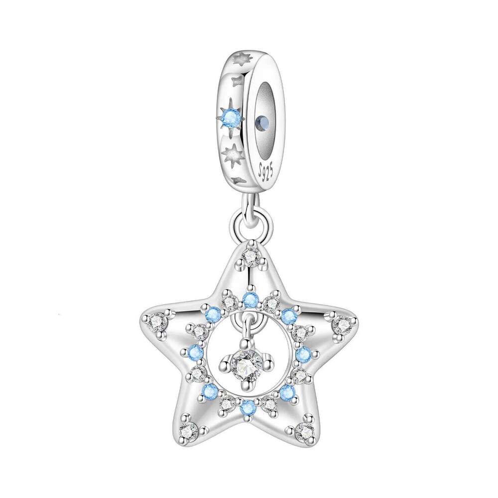 Orstarry 925 Sterling Silver Sparkling Star Beads Original Pendant Bracelet Charm Jewelry Party DIY Trendy Gifts 0dcd3