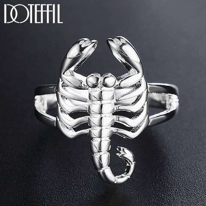 DOTEFFIL Scorpion Ring 925 Sterling Silver Fashion Wedding Woman Engagement Party Gift Charm Jewelry 613bc