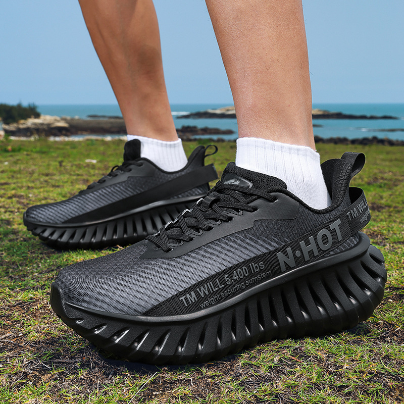 Luxury Brand Designer Shoes NHOT 2026 Knit Men's Marathon Running Breathable Mesh Platform Sneakers For Outdoor Walking Unisex Couple Training