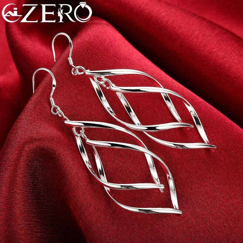 Fine High quality 925 Sterling Silver Earrings fashion Jewelry elegant Woman Hanging Drop long wedding Christmas Gifts 30fbb