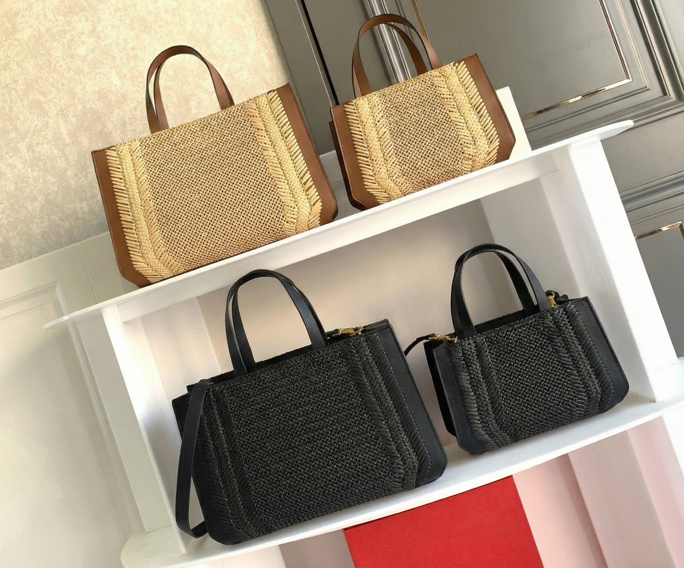 Sac à bandoulière fourre-tout en paille de styliste pour femme, sacs décontractés pour dames, mode polyvalente décontractée, tricot Vintage, sacs