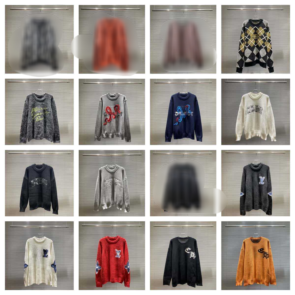 Luxury couple T-shirt L home high version autumn and winter letter logo embroidered round neck jacquard casual loose sweater knitted sweater for men