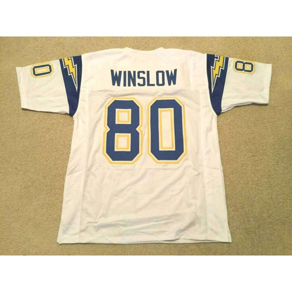 CUSTOM Sewn Stitched Kellen Winslow White Football Jersey Add any name number size XS-5XL 6XL