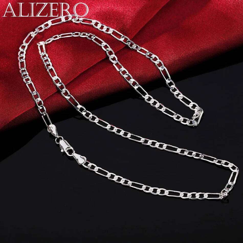 40-75cm 925 sterling Silver 16-30 Inches fine 4MM chain Necklaces for women fashion party wedding Jewelry Christmas gifts 036c9