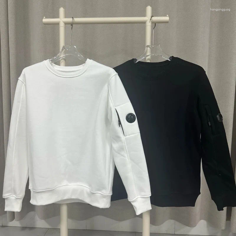 Men's Hoodies Loose Wide Neck Crew Lens And Velvet Sweater Hooded Jacket Coat British Youth Fashion Brand