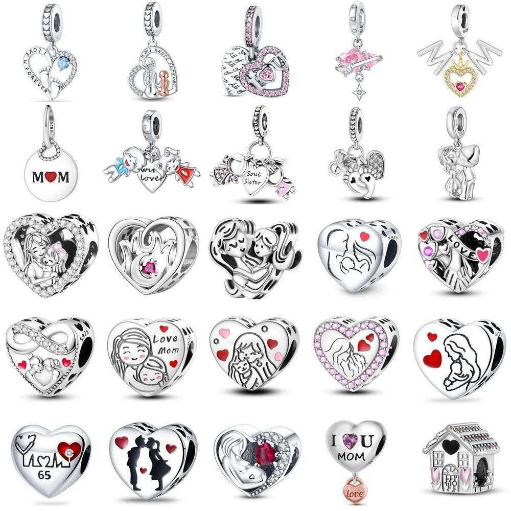 Orstarry 925 Silver Charms Love Mother Family Sister Heart Beads Fit Original Bracelet DIY Woman Jewelry Gifts For Friends 2a96d