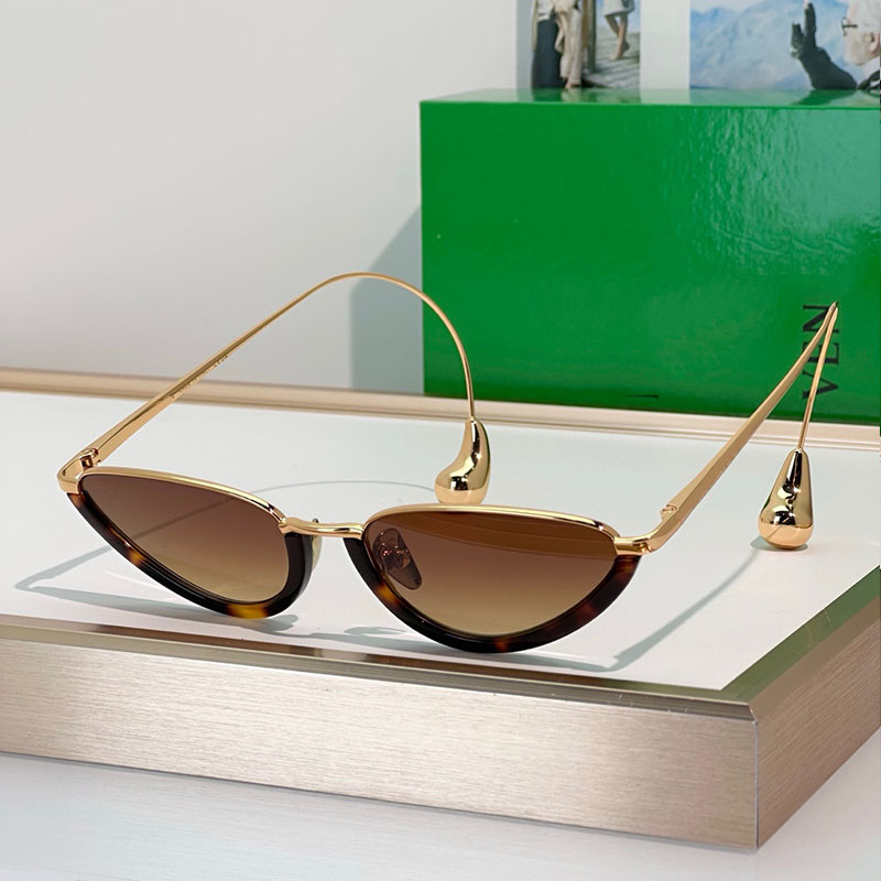 New Fashion Designer Women Cat Eye Luxury Sunglasses BV1700 Summer Outdoor Photography Style Glasses Tear Drop Logo Leg Design UV Protective Belt Bo