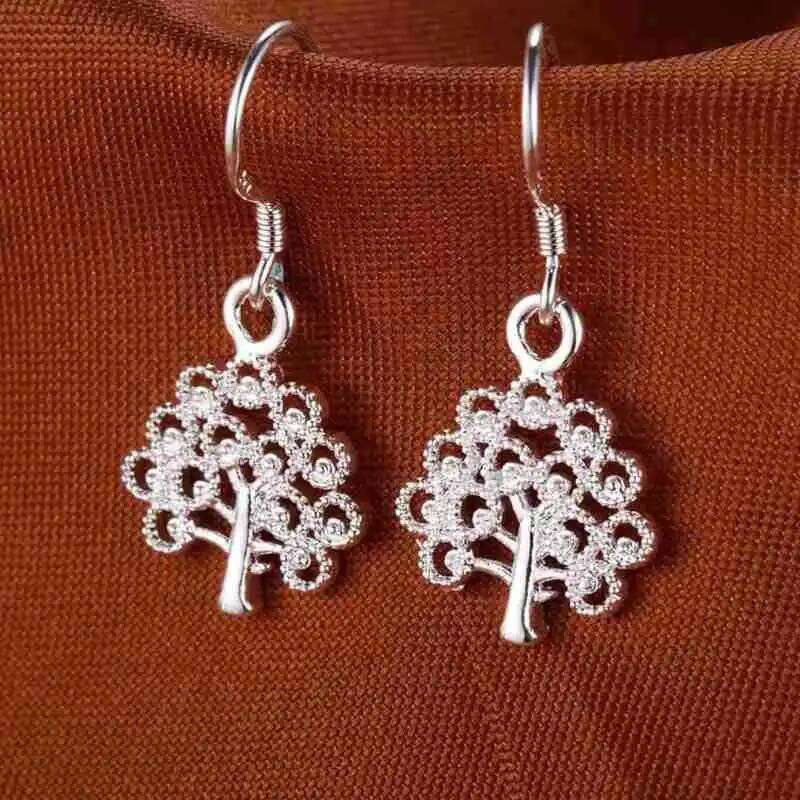 New charms Pretty 925 Sterling Silver fine tree earrings for woman high quality Fashion noble Jewelry Christmas Gifts f88b9