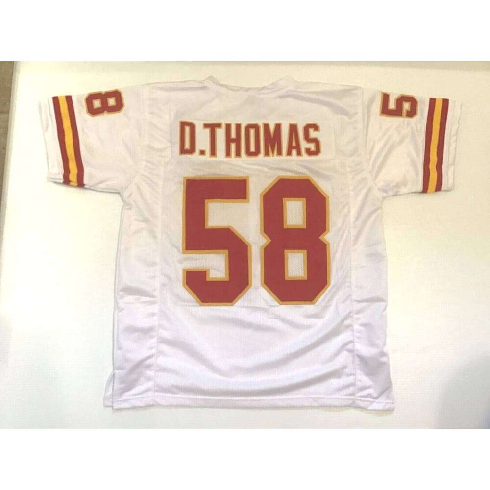 CUSTOM Sewn Stitched Derrick Thomas White Football Jersey Add any name number size XS-5XL 6XL
