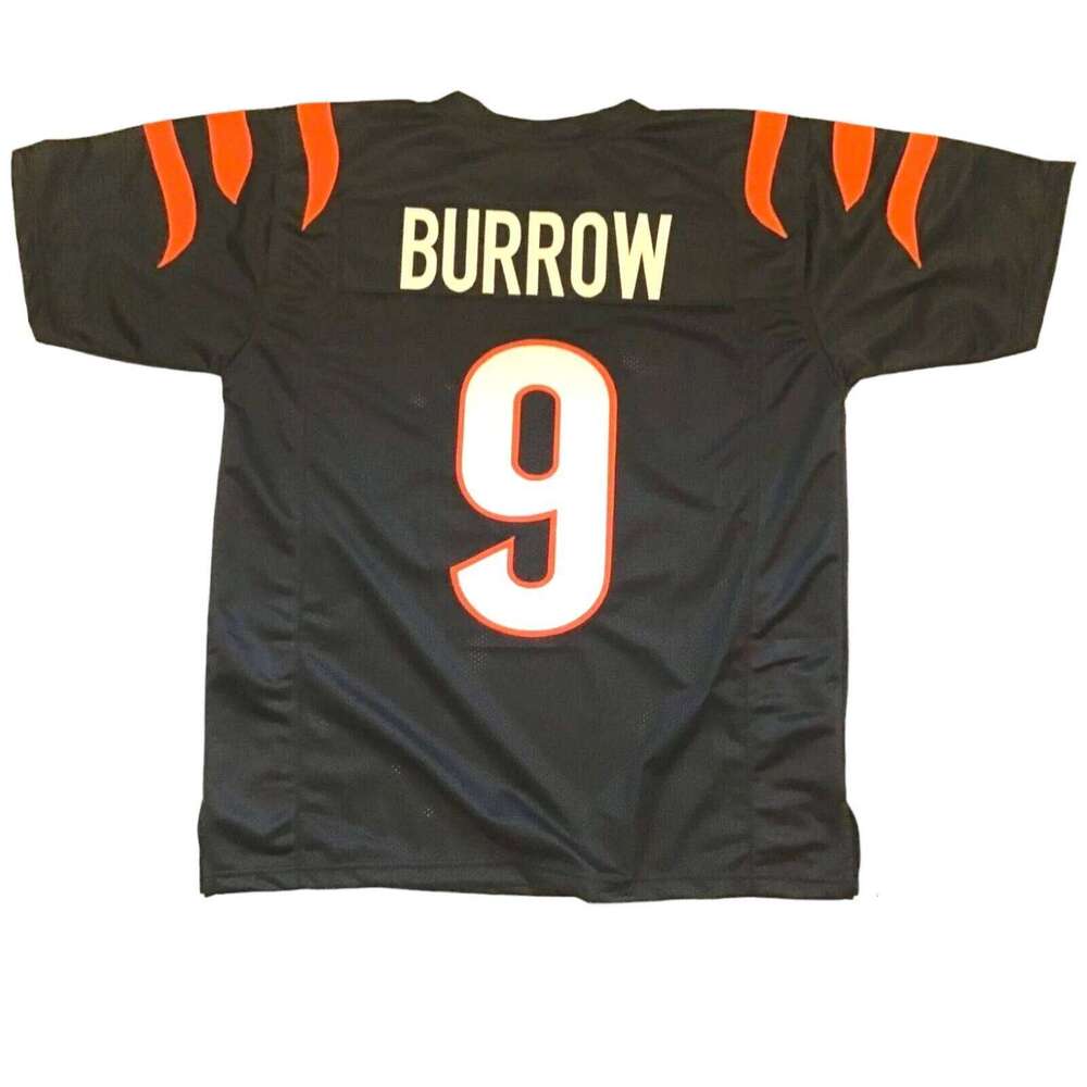 Burrow CUSTOM Stitched Sewn Black Football Jersey Add any name number size XS-5XL 6XL