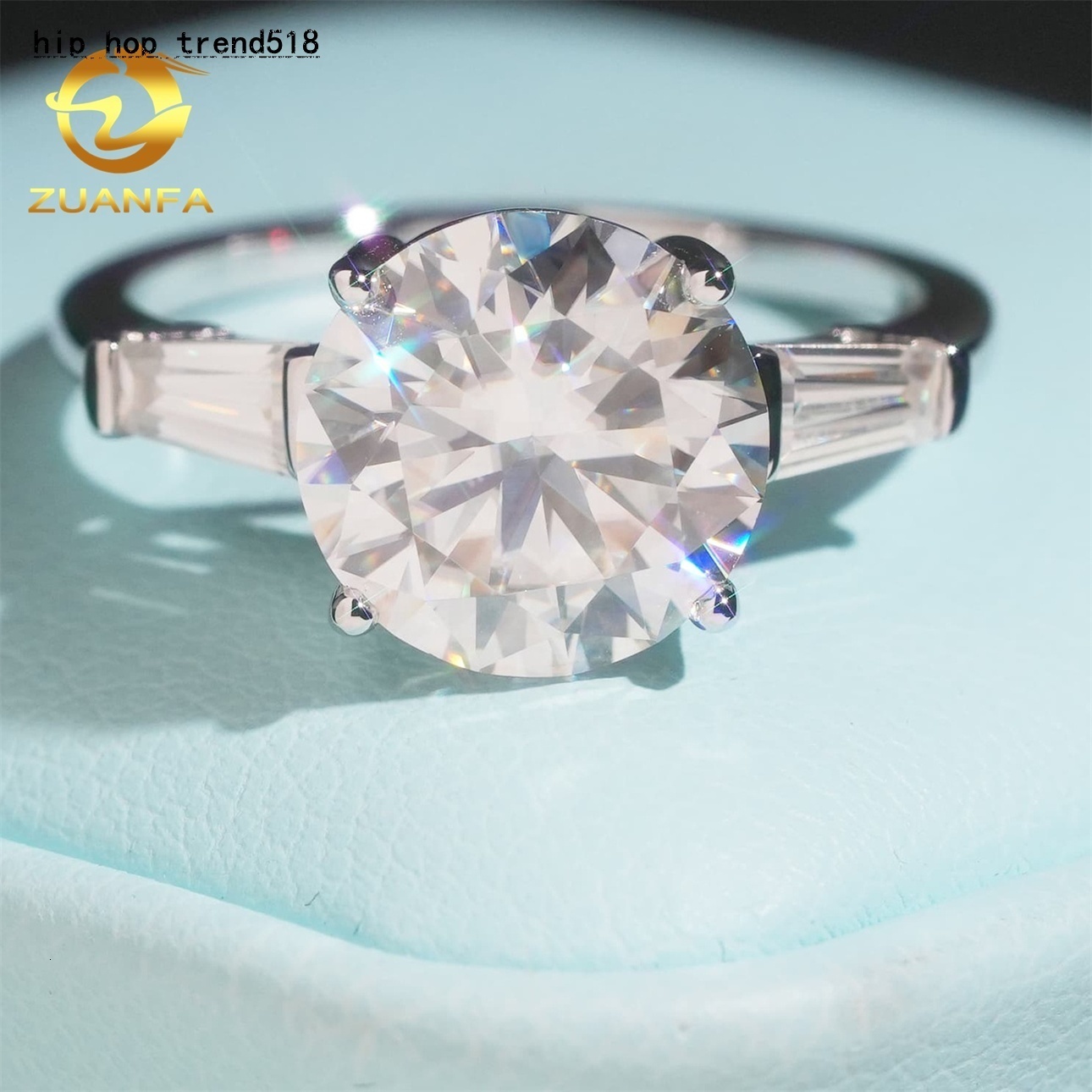 Fine Jewelry Custom D Color VVS Moissanite Sterling Silver 925 Luxury Wedding Ring Engagement Ring Moissanite for Women