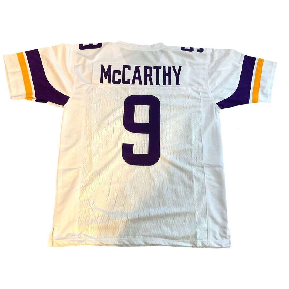 CUSTOM Sewn Stitched J.J. McCarthy White Football Jersey Add any name number size XS-5XL 6XL