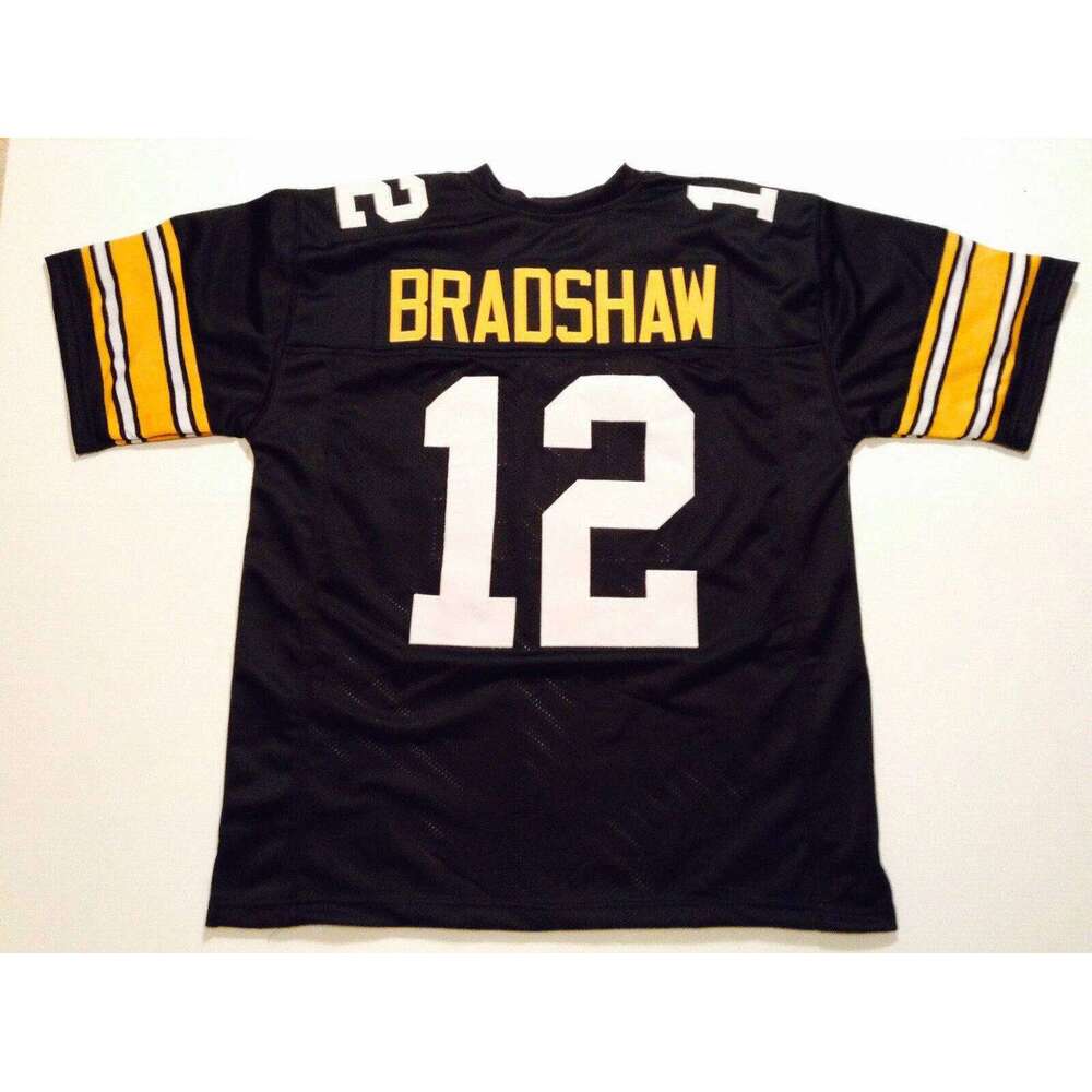CUSTOM Sewn Stitched Terry Bradshaw Black Football Jersey Add any name number size XS-5XL 6XL
