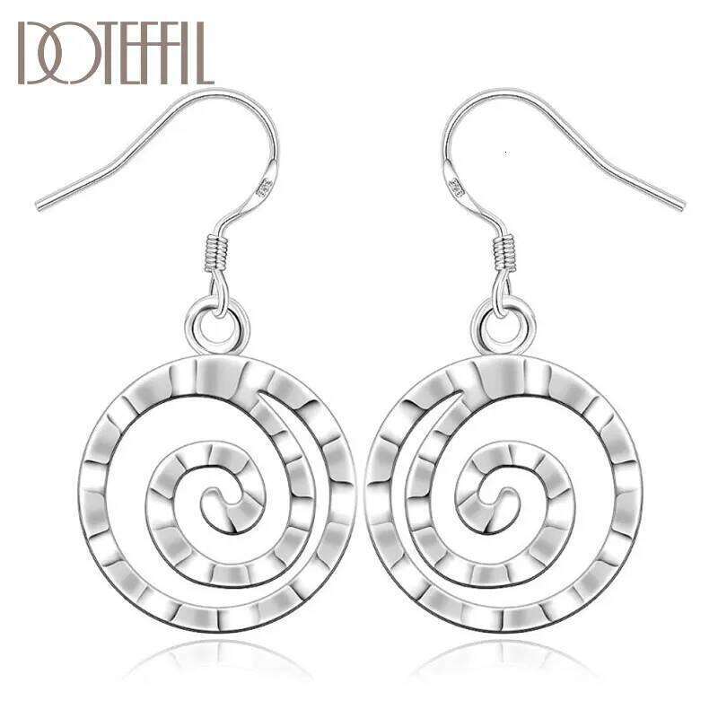 DOTEFFIL 925 Sterling Silver Classic Snake Ring Drop Earrings Charm Women Jewelry Fashion Wedding Engagement Party Gift e1cfe