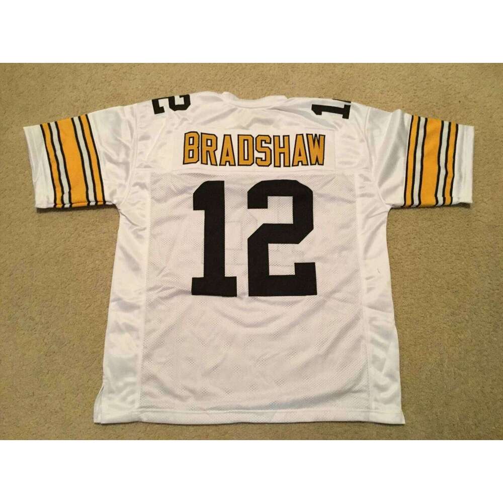 CUSTOM Sewn Stitched Terry Bradshaw White Football Jersey Add any name number size XS-5XL 6XL