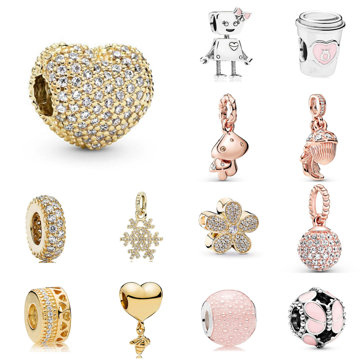 Wholesale Jewelry Beaded Gold Plated Love Tree Bell Pendant New Diy Bracelets Necklaces Accessories Boutique Designer Women Charms Jewelry Component