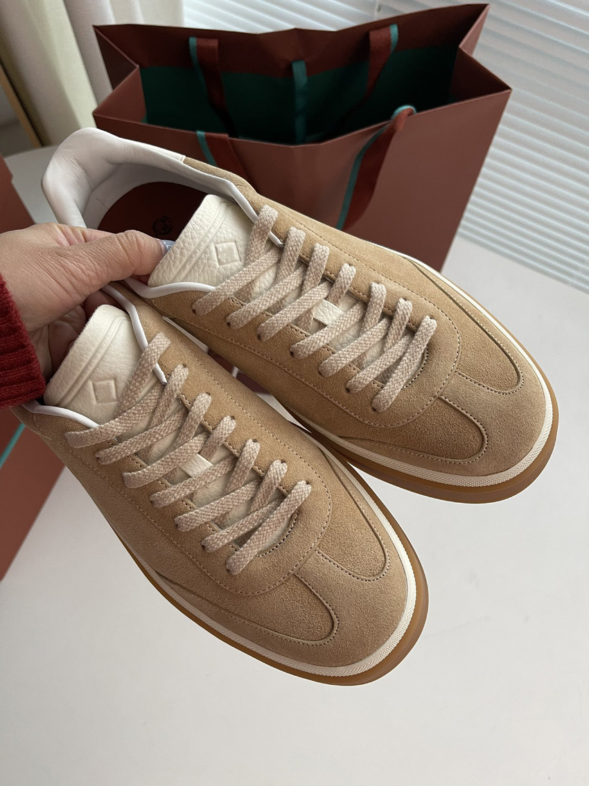Chaussures de luxe pour hommes Casual Tennis Walk Sneaker Italie Haut de gamme Low Tops Tissu en daim Léger Baskets en caoutchouc respirant Desig