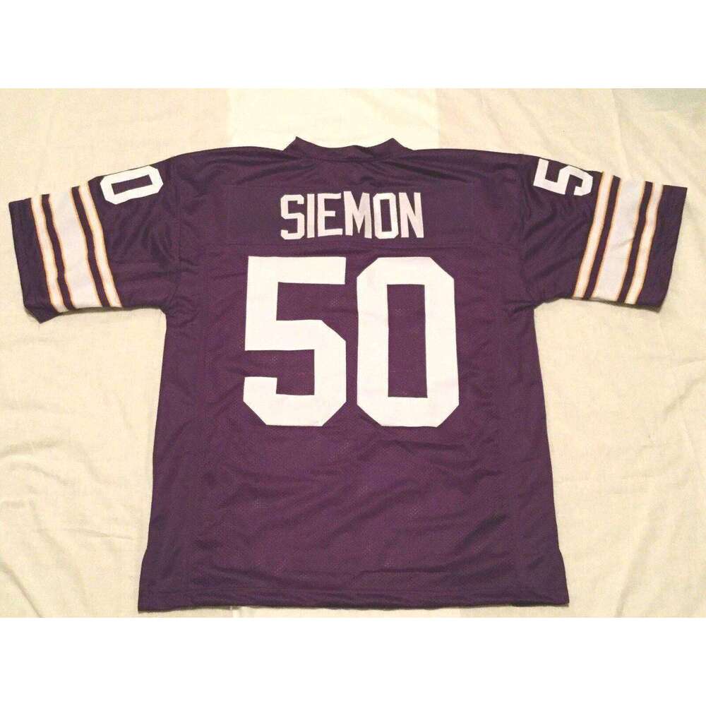 CUSTOM Sewn Stitched Jeff Siemon Purple Football Jersey Add any name number size XS-5XL 6XL