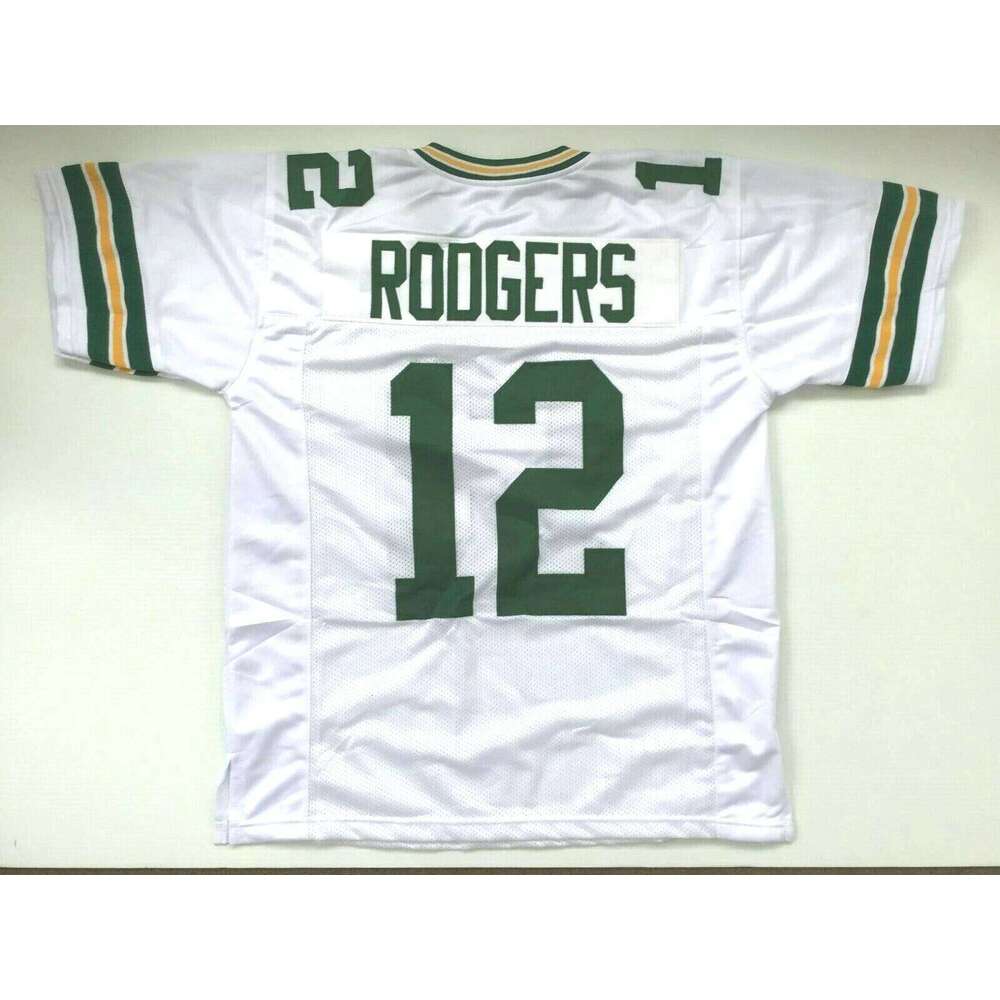 CUSTOM Sewn Stitched Aaron Rodgers White Football Jersey Add any name number size XS-5XL 6XL