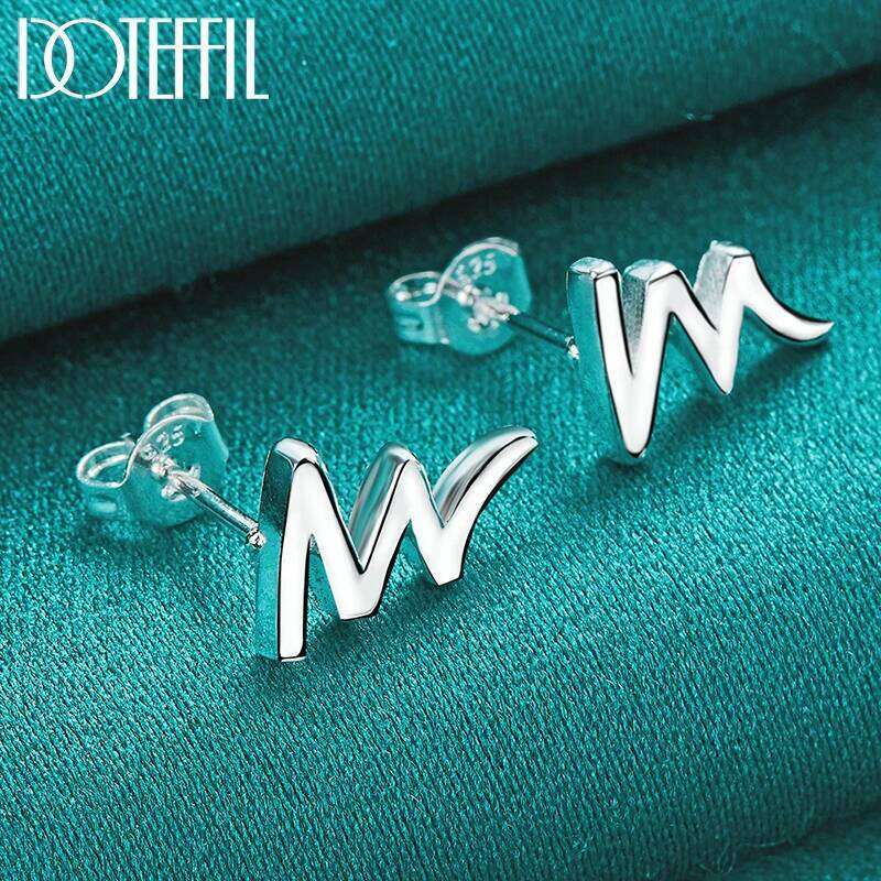 DOTEFFIL 925 Sterling Silver Lightning Stud Earrings For Woman Wedding Engagement Fashion Party Charm Jewelry 422ba