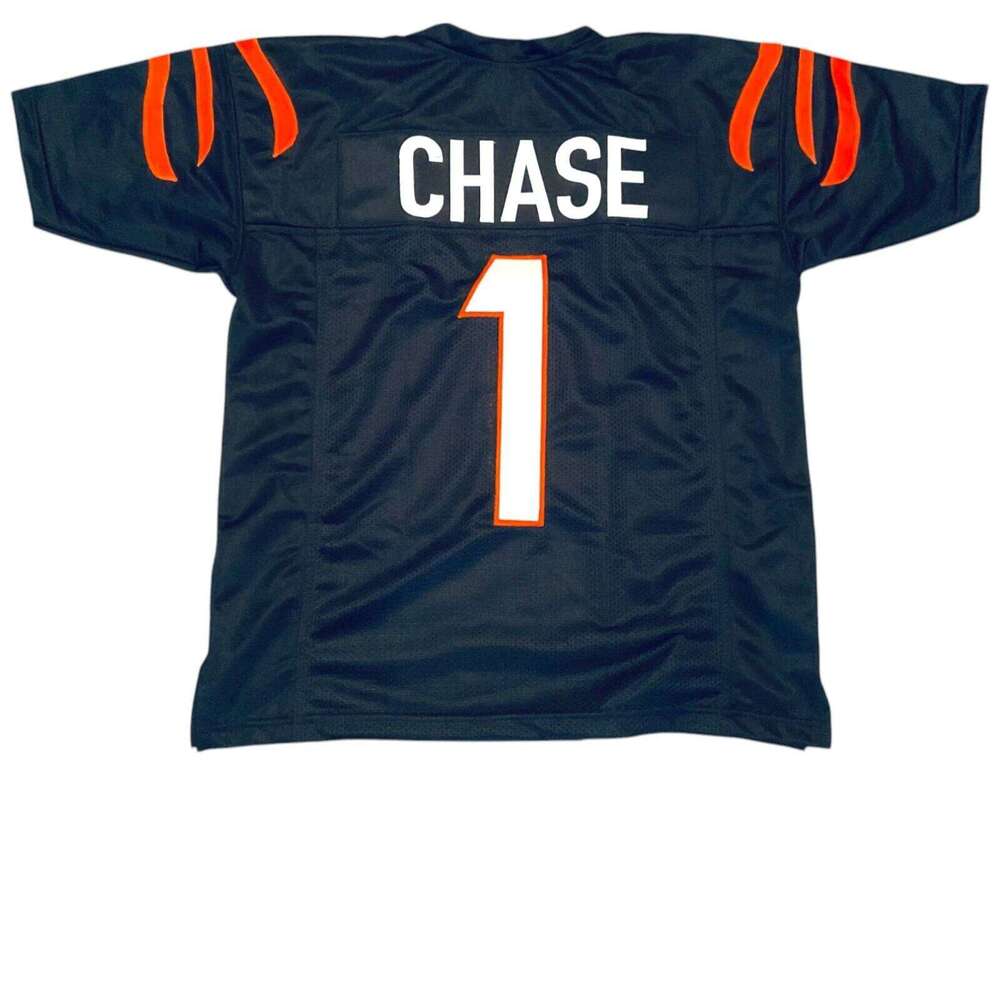 Ja'Marr Chase Sewn Stitched Custom Black Football Jersey Add any name number size XS-5XL 6XL