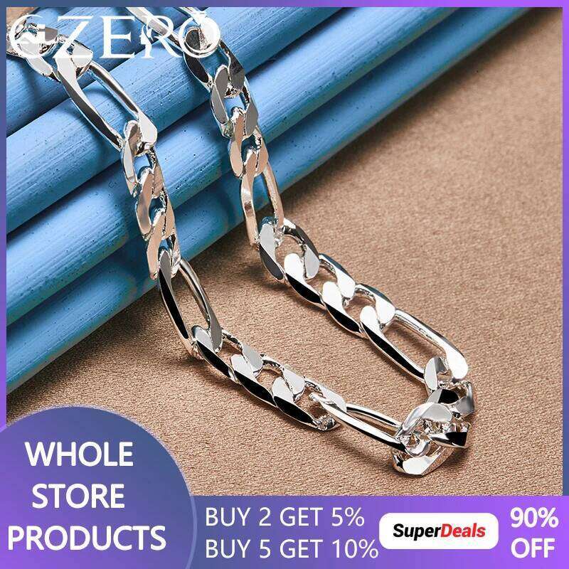 Hot High Quality 925 Sterling Silver 16/18/20/22/24 Inches 8mm Side Chain Necklace For Man Women Wedding Fashion Jewelry Gifts f1bf8