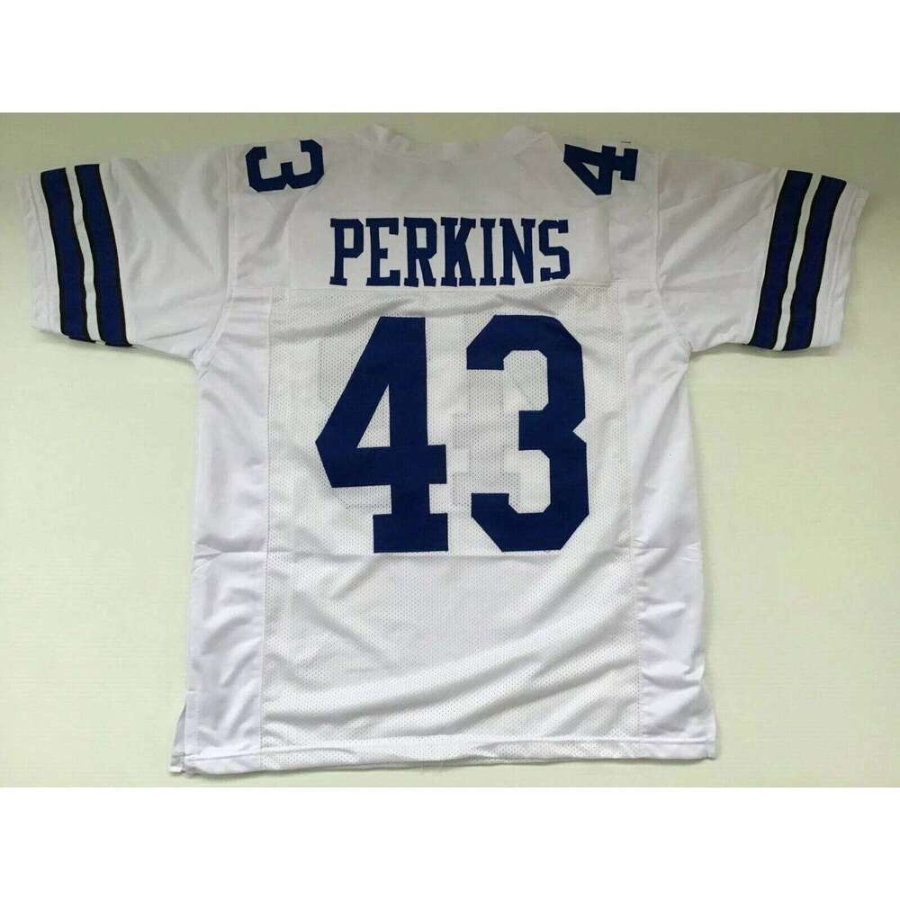CUSTOM Sewn Stitched Don Perkins White Football Jersey Add any name number size XS-5XL 6XL