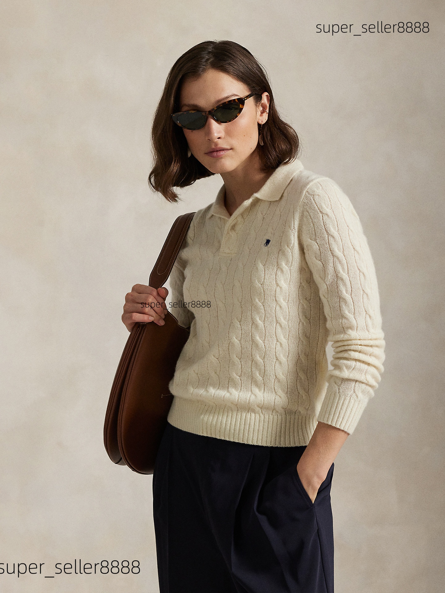 Designer Luxury Fashion Womens Knitted Twisted Sweaters Stand New Casual Polo Embroidery Jumpers Trendy Winter HighEnd Comfortable Cotton Cardigan S
