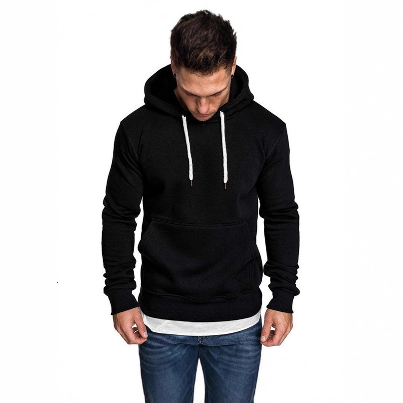 Cross Border European Size Men's Trendy Brand Casual Solid Color Hoodie Long Sleeve Sweatshirt Manufacturer Wholesale
