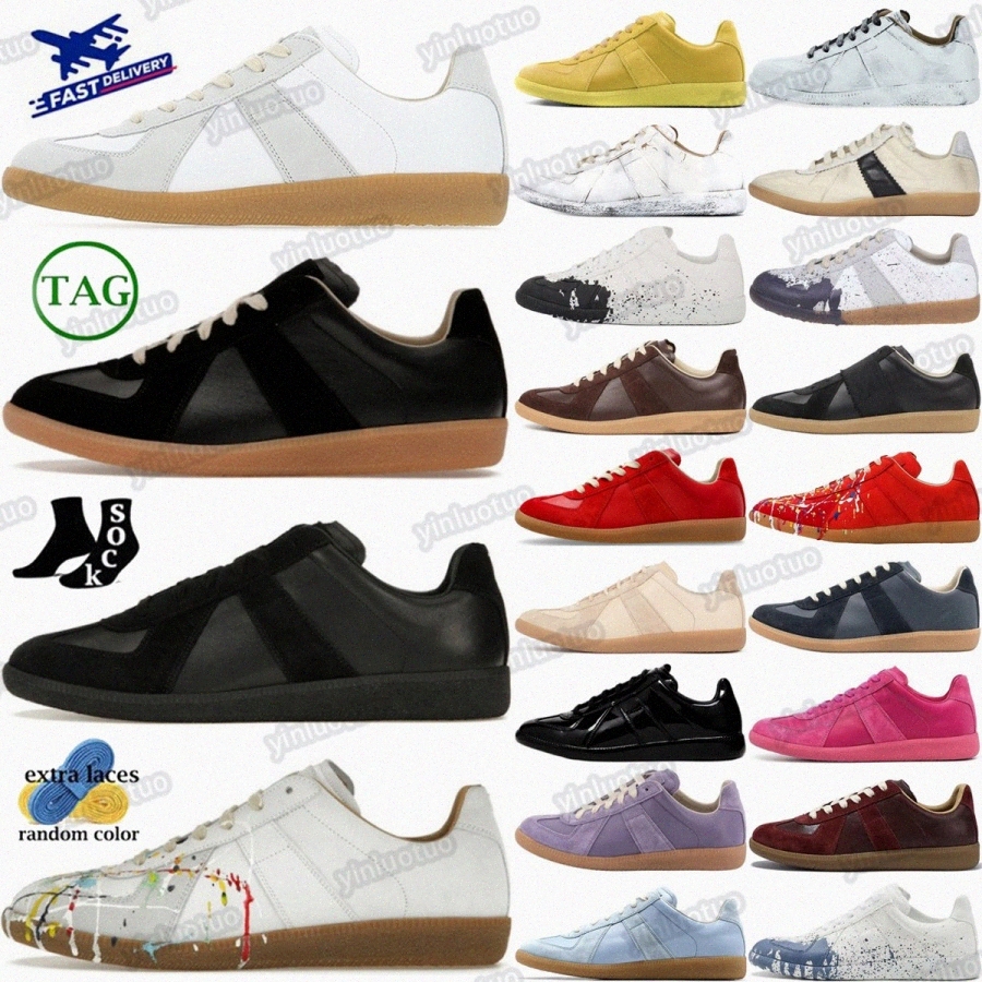 designer GAT GATs sneaker shoes German Army Trainer shoe sneakers mm6 replicas Black Gum White Grey Painter Dark Brown paint Grey Nude plr0#-image-928957756