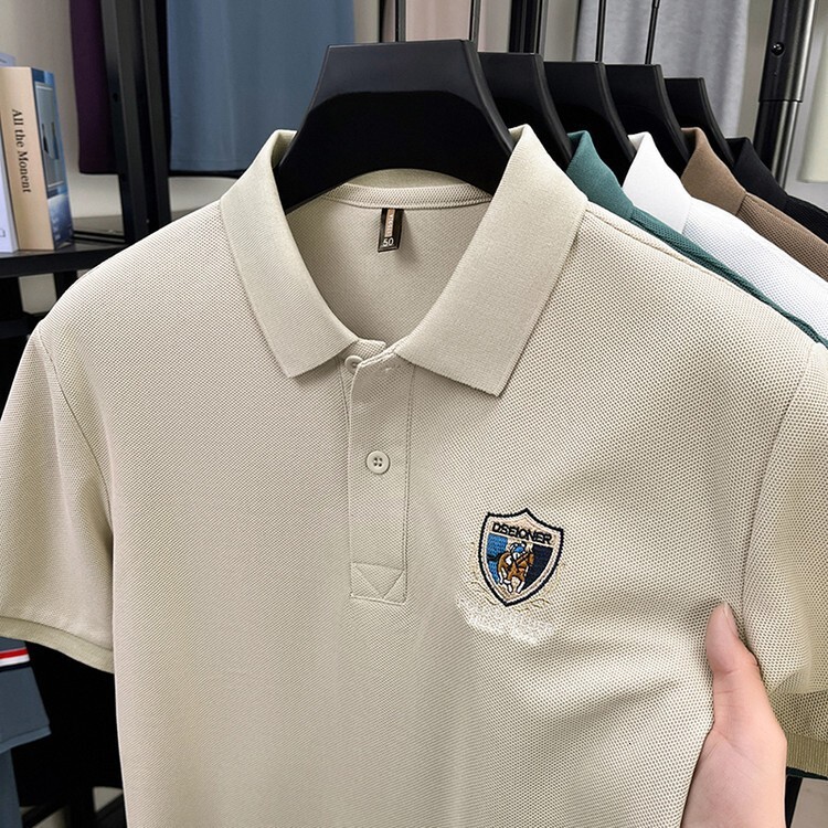 Luxury Brand Designer Clothes Summer Short Polo Shirt Men New Business Casual Half Sleeve T-Shirt Men's Loose Embroidered Top Trendy