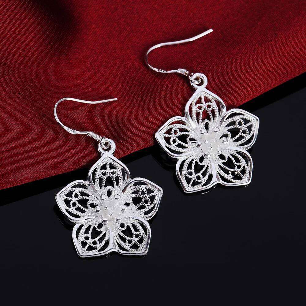 High Quality Jewelry 925 Sterling Silver Earring Fashion Retro Flowers Earrings for Women Luxury Gifts 95059
