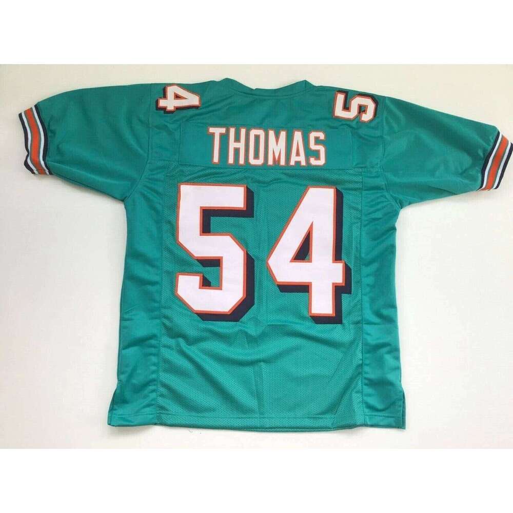 CUSTOM Sewn Stitched Zach Thomas Teal Football Jersey Add any name number size XS-5XL 6XL