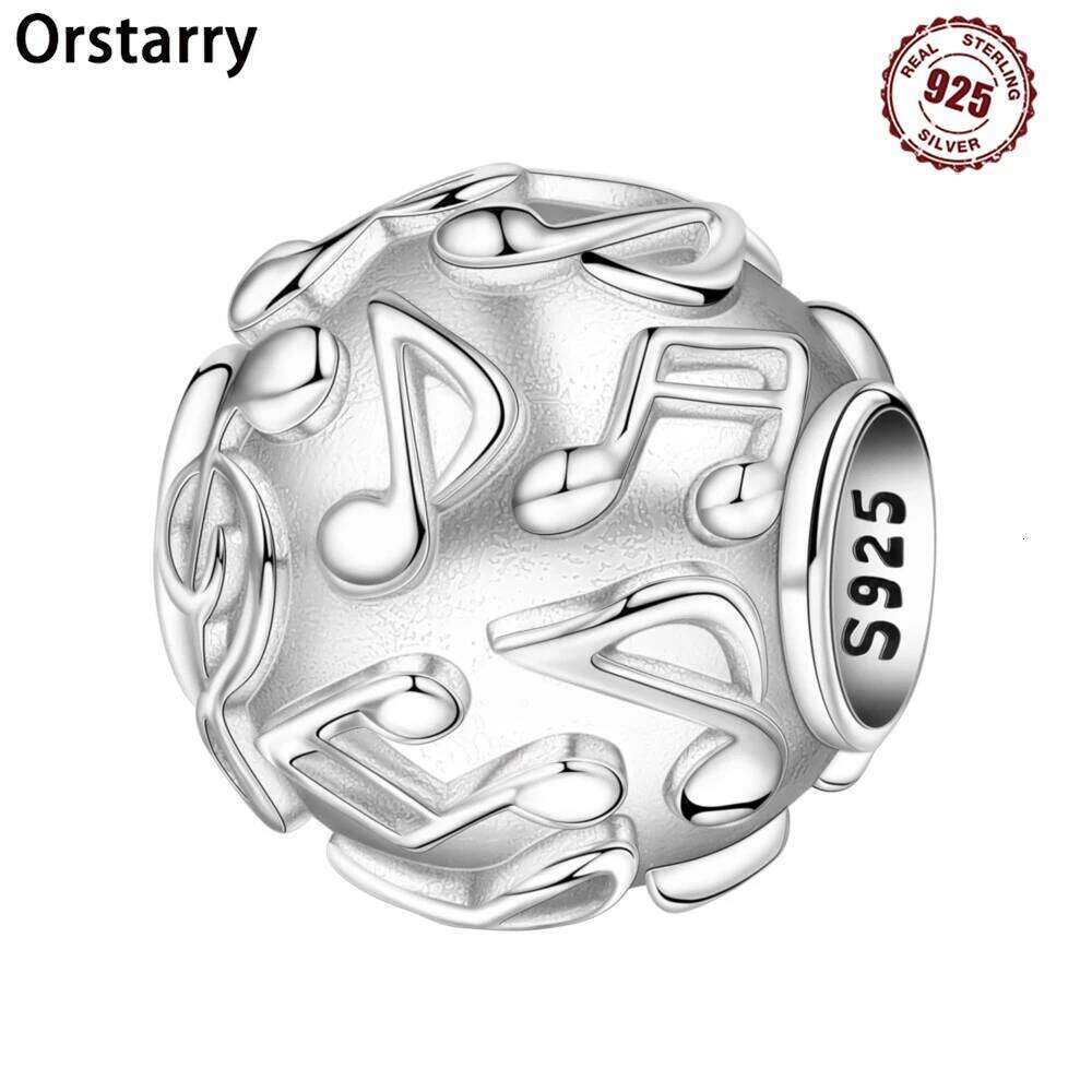 Orstarry 925 Sterling Silver Exquisite Music Symbol Original Pendants Bracelet Charms Fit Jewelry Party Beads DIY Fine Gifts 4d9dd