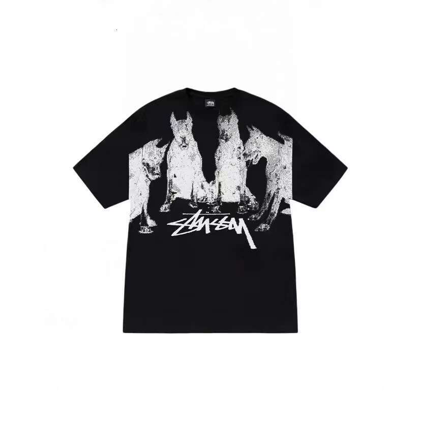 230g heavyweight trendy classic basic T-shirt sleeve 24 Summer new high-end heavyweight loose men's and women's short-sleeved print Q26