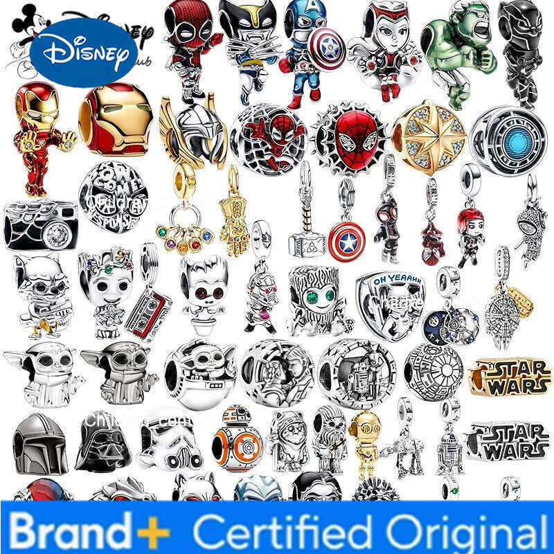 Disney Marvel Avengers Guardians of the Galaxy Star Wars Charm Pendant Fit Silver Bracelet Necklace Beads For Diy Jewelry Gift H260108