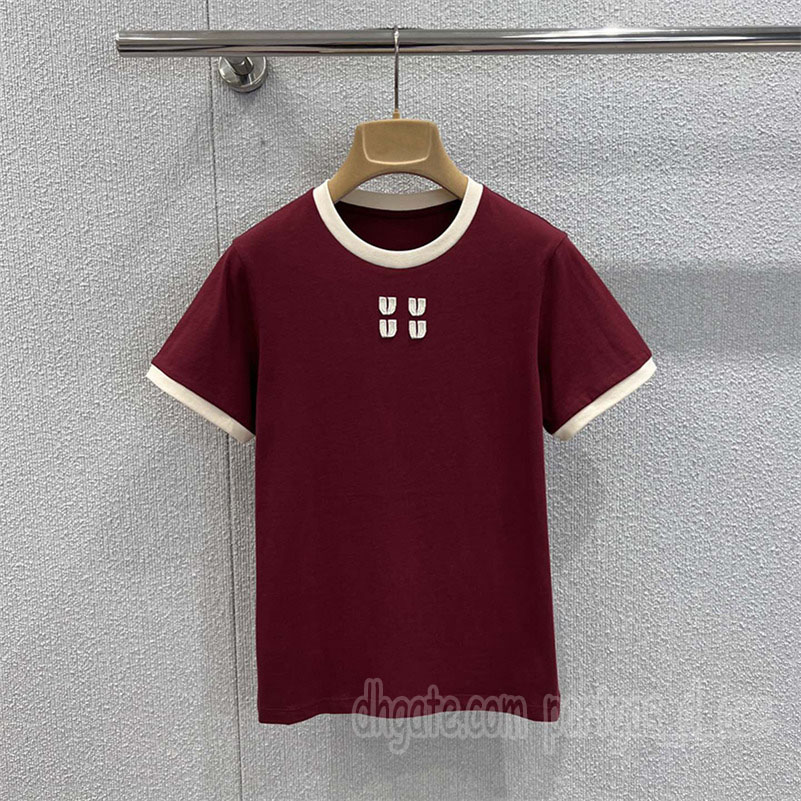 Luxe Slim Fit Coton T-shirts T-shirt Pour Femmes Designer Ras Du Cou À Manches Courtes Tops Designer D'été Casual Basique Sportif Recadrée T-shir