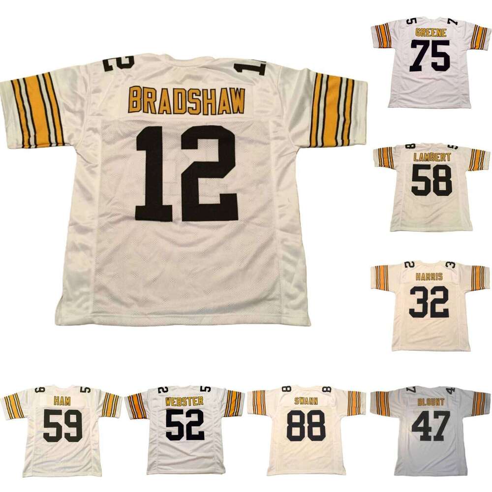 Custom Men's/Youth BRADSHAW GREENE LAMBERT HARRIS HAM WEBSTER SWANR BLOUN 2025 White All Stitched Football Jersey Add any name number size XS-5
