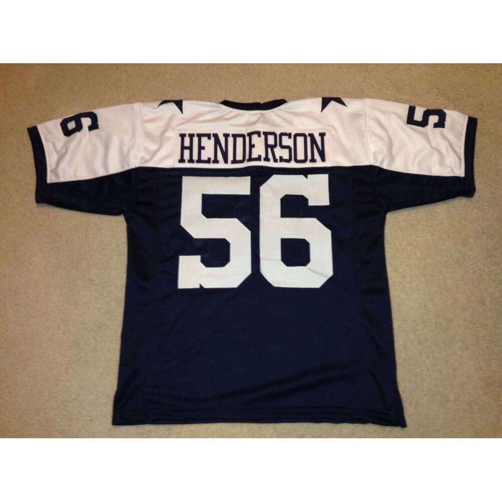CUSTOM Sewn Stitched Thomas Henderson Thanksgiving Navy Football Jersey Add any name number size XS-5XL 6XL