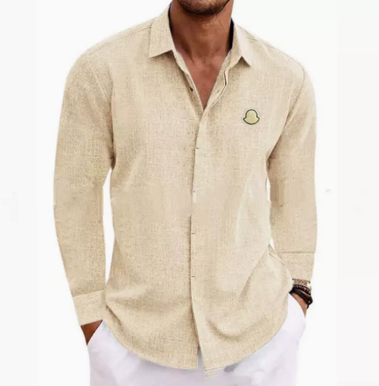 Men Designer Shirts Summer long Sleeve Casual Shirts Fashion Loose Polos linen-cotton Style Breathable Tshirts Tees Clothing