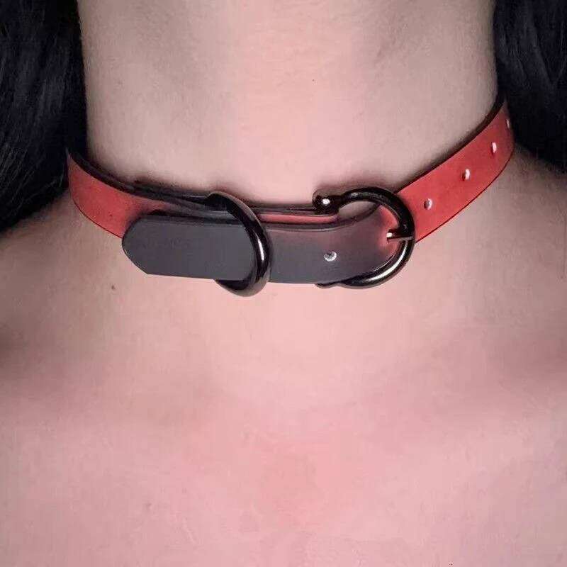 Y2K Fashion Gothic Leather Chain Choker Necklace for Women Men Trendy Vintage Neo-Gothic Collar Jewelry Accessories Gifts f79a4