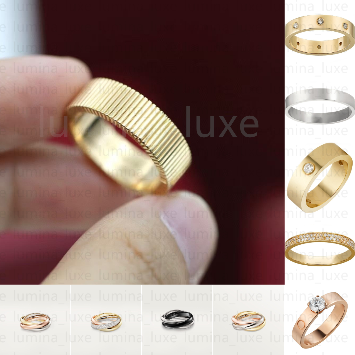 Diamond ring New model love unlimited Ring with box Designer Ring Luxury Rings High quality Jewelry Solid Threaded ring letter fancy diamond Vale-image-1091166533