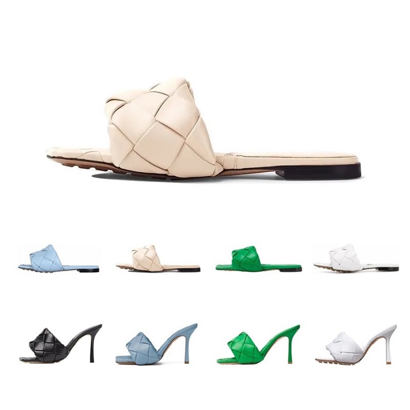 Womens Sandals Designer Lido Luxury Sexy Summer Bowknot Slippers Slides Square High Heels Heel 7cm Mules Ladies Padded leather Dress Scarpe Wedding