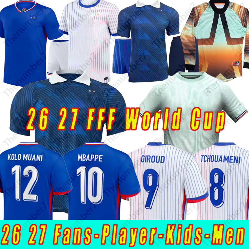 26 27 World Cup French Soccer Jerseys 2025 2026 GIROUD MBAPPE GRIEZMANN TCHOUAMENI DEMBELE SALIBA KANTE Maillot De Foot Equipe Kids Kit Football Shi
