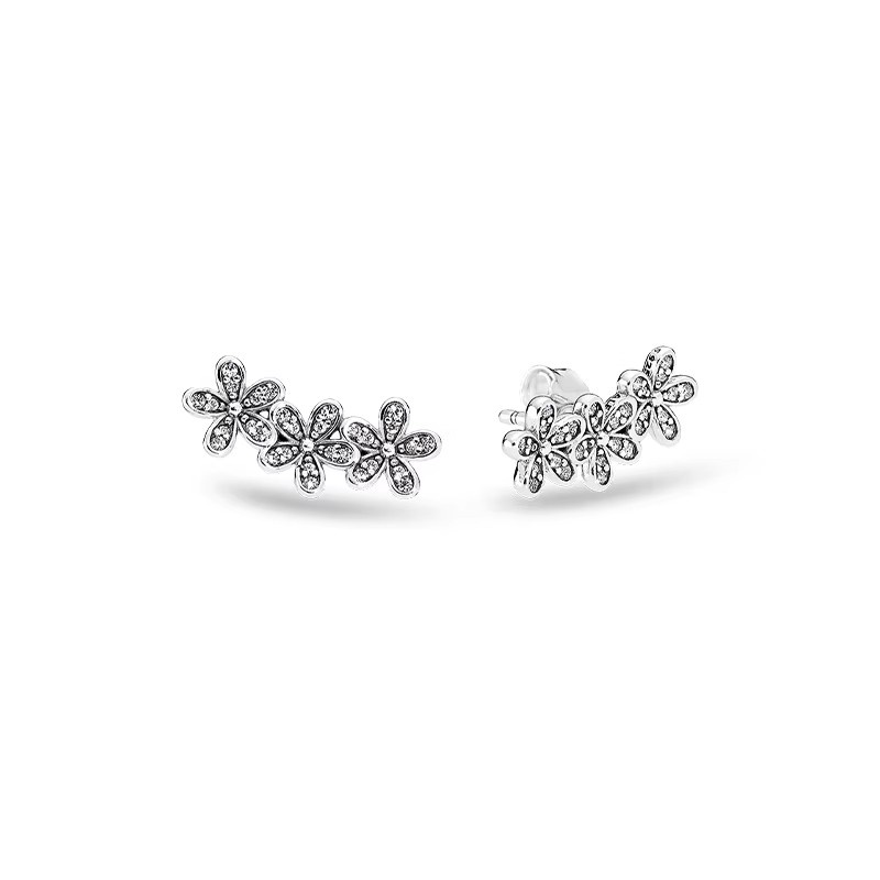 Fashion Women Girls Silver Gold Stainless Steel Round White Zircon Stone Heart Moon Flower Arrow Letter Stud Earrings Jewelry A Gift-image-1091225087