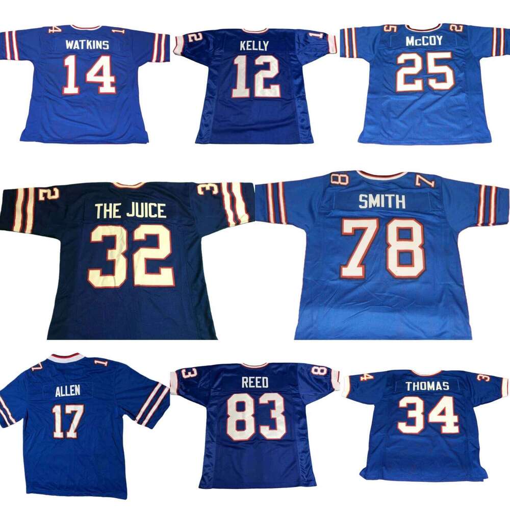 Custom Adult/Youth WATKINS THE JUICE ALLEN KELLY REED McCOY SMITH THOMAS 2025 Royal All Stitched Football Jersey Add any name number size XS-5XL 6XL