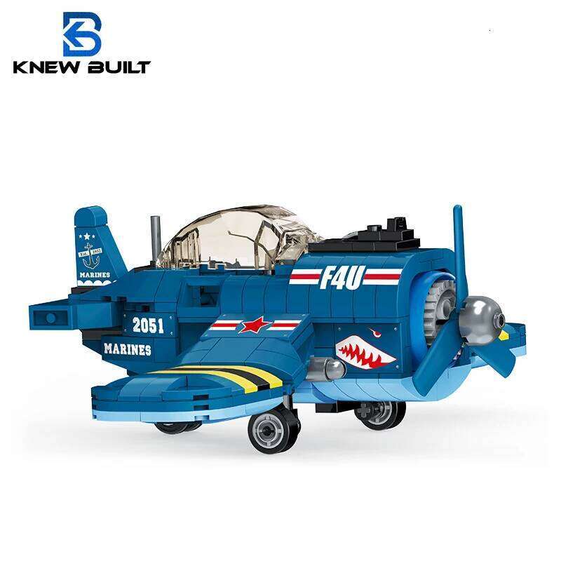 KNEW BUILT Fighter Jet Mini Building Block Toy Set for Kids Boy Adult Beginner Military Plane Airplane Pirate Transporter Brick K260311-image-1097061762